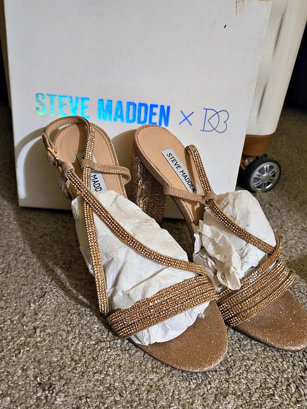 Steve Madden Embellished Platform Heels in Brown